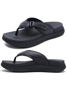 New Mens Orthotic Flip Flops Men's Recovery Walking Sandals Adjustable Thick